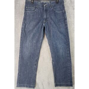 Levis 520 Low Tapered Jeans Mens 32x32 Blue Medium Wash 100% Cotton Denim